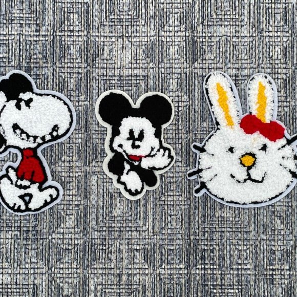 Lot of 3 Patches Iron On Soft Clothes Patches for Craft Kids Jackets Jeans Acces - Picture 3 of 11